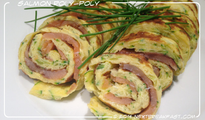 omlette & salmon roly poly